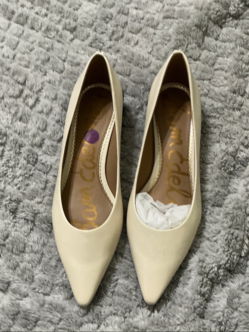 Sam Edelman Ivory Pointed Toe Ballet Flats